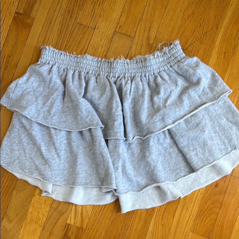 Aerie Gray Ruffled Shirk